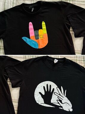 2 fun creative hand print t-shirts